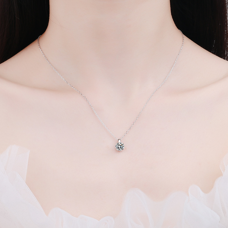 Real-Moissanite-Pendant-Necklace-For-Women-925-Sterling-Silver-D-Color-VVS-1-2-3-Carat-2