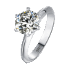 Moissanite Ring Six-claw Round Ring