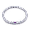 Sapphire Heart Cut Moissanite Diamond Tennis Bracelet
