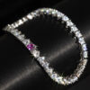 Sapphire Heart Cut Moissanite Diamond Tennis Bracelet
