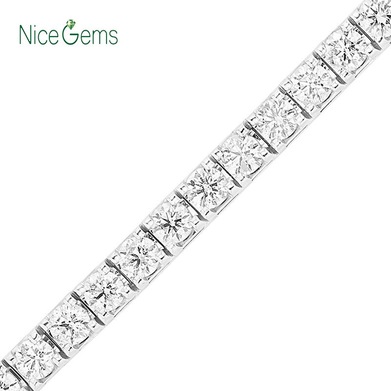 NiceGems-Solid-14K-White-Gold-Tennis-Bracelet-12CTW-3mm-4mm-5mm-Diameter-F-Color-Moissanite-Gemstone-1